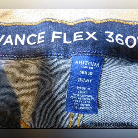 NWT Men’s Arizona Advance Flex 360 Skinny Jeans Size 36 x 30 - Picture 3 of 7